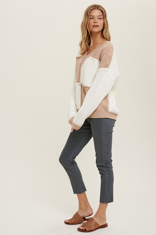 DREAMER KNIT COLORBLOCK SWEATER