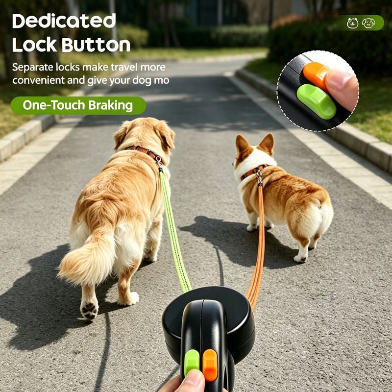 Dual Dog Retractable Leash